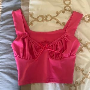 Hot pink trendy crop top